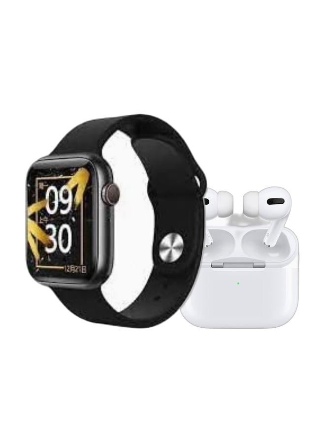 Smartwatch With Health Tracker & TWS Wireless Bluetooth Smart Touch White Bundle - Image 1